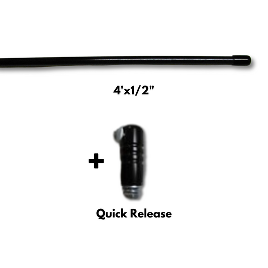 4'x1/2" Fiberglass Pole + Quick Connect