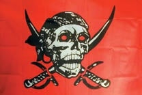 Large 3'x5' Crimson Pirate Skull – Polyester Flag for UTV, ATV, Sandrail & RV
