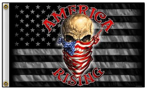 Large 3'x5' Skull America Rising USA – Polyester Flag for UTV, ATV, Sandrail & RV