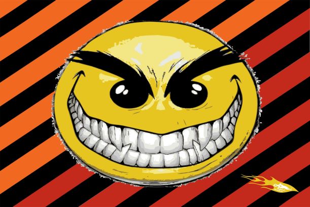 Medium 2'x3' DuneRats® Evil Smiley – Polyester Flag for UTV, ATV, Sandrail & RV