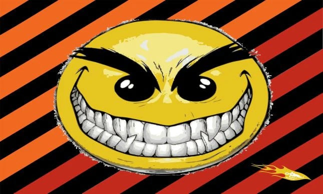 Large 3'x5'  Evil Smiley – Polyester Flag for UTV, ATV, Sandrail & RV